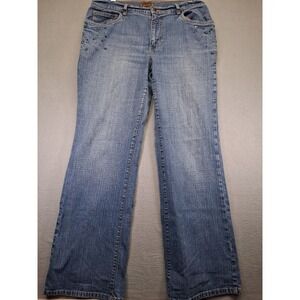 Nancy Bolen‎ Jeans Women's  Wide Legs Blue Jeans Rhinestones Size 12